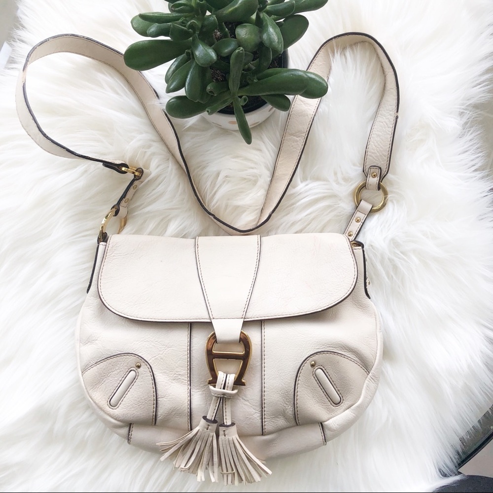 VINTAGE ETIENNE AIGNER SHOULDER BAG IN WHITE